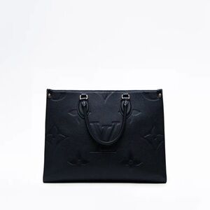 LOUIS VUITTON MONOGRAM EMPREINTE ONTHEGO MM BLACK TOTE BAG